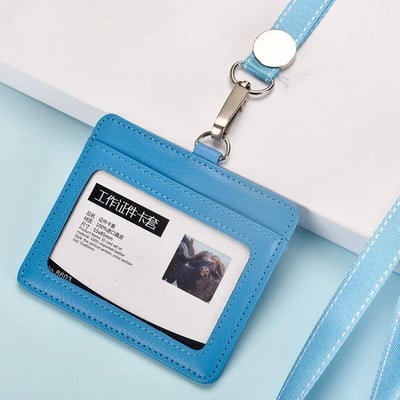 Άδεια σήματος κατόχου επαγγελματικής ταυτότητας από γνήσιο δέρμα εξαιρετικής ποιότητας με επιλογές πολλαπλών χρωμάτων κορδόνι (Κανονικό μέγεθος)