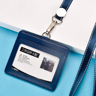 Άδεια σήματος κατόχου επαγγελματικής ταυτότητας από γνήσιο δέρμα εξαιρετικής ποιότητας με επιλογές πολλαπλών χρωμάτων κορδόνι (Κανονικό μέγεθος)