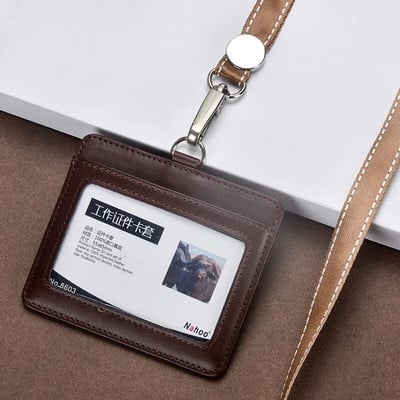 Άδεια σήματος κατόχου επαγγελματικής ταυτότητας από γνήσιο δέρμα εξαιρετικής ποιότητας με επιλογές πολλαπλών χρωμάτων κορδόνι (Κανονικό μέγεθος)