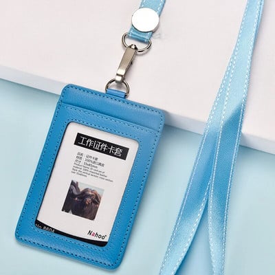 Άδεια σήματος κατόχου επαγγελματικής ταυτότητας από γνήσιο δέρμα εξαιρετικής ποιότητας με επιλογές πολλαπλών χρωμάτων κορδόνι (Κανονικό μέγεθος)