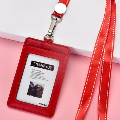 Άδεια σήματος κατόχου επαγγελματικής ταυτότητας από γνήσιο δέρμα εξαιρετικής ποιότητας με επιλογές πολλαπλών χρωμάτων κορδόνι (Κανονικό μέγεθος)