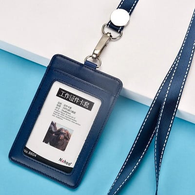 Άδεια σήματος κατόχου επαγγελματικής ταυτότητας από γνήσιο δέρμα εξαιρετικής ποιότητας με επιλογές πολλαπλών χρωμάτων κορδόνι (Κανονικό μέγεθος)