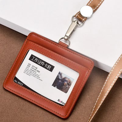 Άδεια σήματος κατόχου επαγγελματικής ταυτότητας από γνήσιο δέρμα εξαιρετικής ποιότητας με επιλογές πολλαπλών χρωμάτων κορδόνι (Κανονικό μέγεθος)