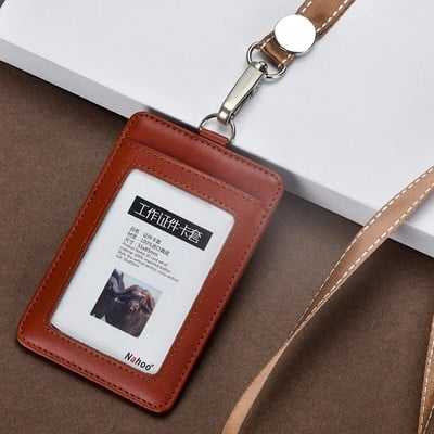 Άδεια σήματος κατόχου επαγγελματικής ταυτότητας από γνήσιο δέρμα εξαιρετικής ποιότητας με επιλογές πολλαπλών χρωμάτων κορδόνι (Κανονικό μέγεθος)