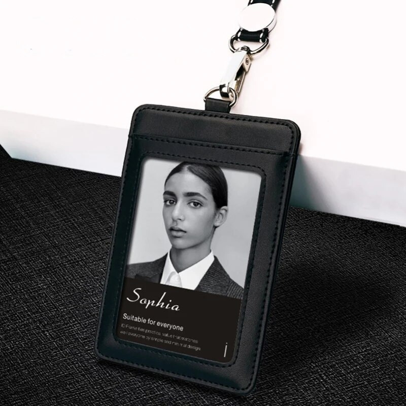 Άδεια σήματος κατόχου επαγγελματικής ταυτότητας από γνήσιο δέρμα εξαιρετικής ποιότητας με επιλογές πολλαπλών χρωμάτων κορδόνι (Κανονικό μέγεθος)