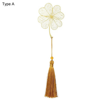 Κρεμαστό σελιδοδείκτη κινέζικου στυλ Φούντα ρετρό σελιδοποίηση σημαδιών Κλιπ βιβλίου Χρυσό φύλλο Κοίλο σελιδοδείκτη με δείκτη σελίδας αλυσίδας