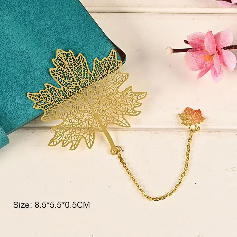 Κρεμαστό σελιδοδείκτη κινέζικου στυλ Φούντα ρετρό σελιδοποίηση σημαδιών Κλιπ βιβλίου Χρυσό φύλλο Κοίλο σελιδοδείκτη με δείκτη σελίδας αλυσίδας