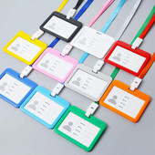 1 τμχ Χαριτωμένη διπλής όψης διαφανής θήκη ταυτότητας Αδιάβροχη θήκη ονόματος Οριζόντια βάση σήματος ταυτότητας