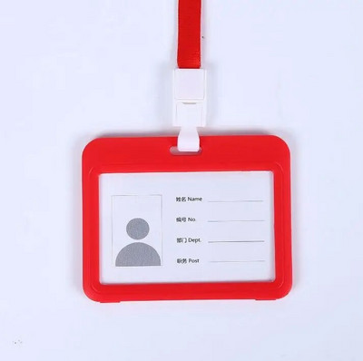 1 τμχ Χαριτωμένη διπλής όψης διαφανής θήκη ταυτότητας Αδιάβροχη θήκη ονόματος Οριζόντια βάση σήματος ταυτότητας