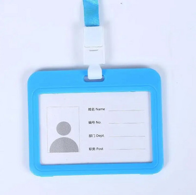 1 τμχ Χαριτωμένη διπλής όψης διαφανής θήκη ταυτότητας Αδιάβροχη θήκη ονόματος Οριζόντια βάση σήματος ταυτότητας