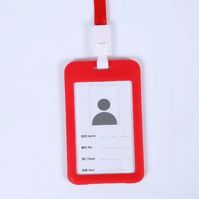 1 τμχ Χαριτωμένη διπλής όψης διαφανής θήκη ταυτότητας Αδιάβροχη θήκη ονόματος Οριζόντια βάση σήματος ταυτότητας