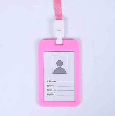 1 τμχ Χαριτωμένη διπλής όψης διαφανής θήκη ταυτότητας Αδιάβροχη θήκη ονόματος Οριζόντια βάση σήματος ταυτότητας