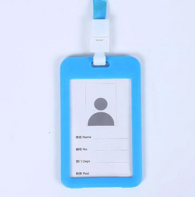 1 τμχ Χαριτωμένη διπλής όψης διαφανής θήκη ταυτότητας Αδιάβροχη θήκη ονόματος Οριζόντια βάση σήματος ταυτότητας