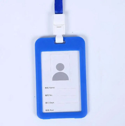 1 τμχ Χαριτωμένη διπλής όψης διαφανής θήκη ταυτότητας Αδιάβροχη θήκη ονόματος Οριζόντια βάση σήματος ταυτότητας