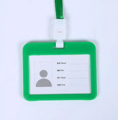 1 τμχ Χαριτωμένη διπλής όψης διαφανής θήκη ταυτότητας Αδιάβροχη θήκη ονόματος Οριζόντια βάση σήματος ταυτότητας