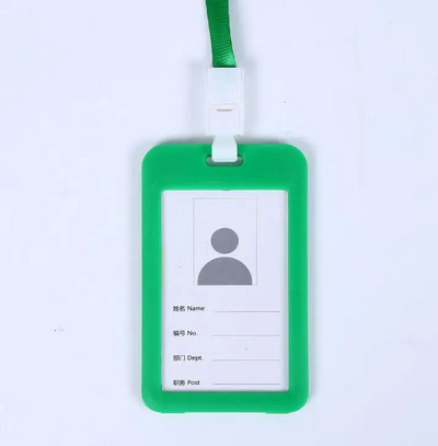 1 τμχ Χαριτωμένη διπλής όψης διαφανής θήκη ταυτότητας Αδιάβροχη θήκη ονόματος Οριζόντια βάση σήματος ταυτότητας