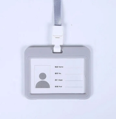 1 τμχ Χαριτωμένη διπλής όψης διαφανής θήκη ταυτότητας Αδιάβροχη θήκη ονόματος Οριζόντια βάση σήματος ταυτότητας