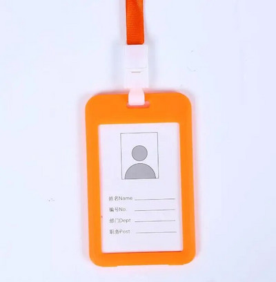 1 τμχ Χαριτωμένη διπλής όψης διαφανής θήκη ταυτότητας Αδιάβροχη θήκη ονόματος Οριζόντια βάση σήματος ταυτότητας