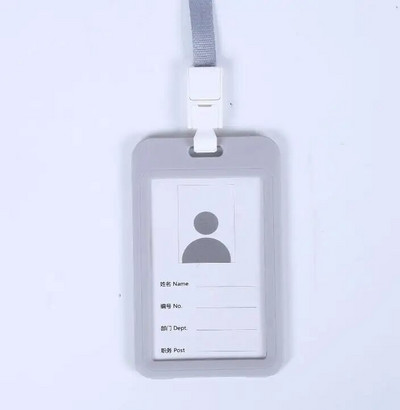 1 τμχ Χαριτωμένη διπλής όψης διαφανής θήκη ταυτότητας Αδιάβροχη θήκη ονόματος Οριζόντια βάση σήματος ταυτότητας