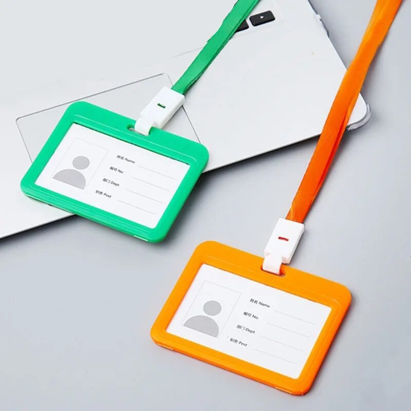 1kom slatki dvostrani prozirni držač za osobne iskaznice Vodootporan držač za značku s imenom Vodoravni držač za osobnu iskaznicu
