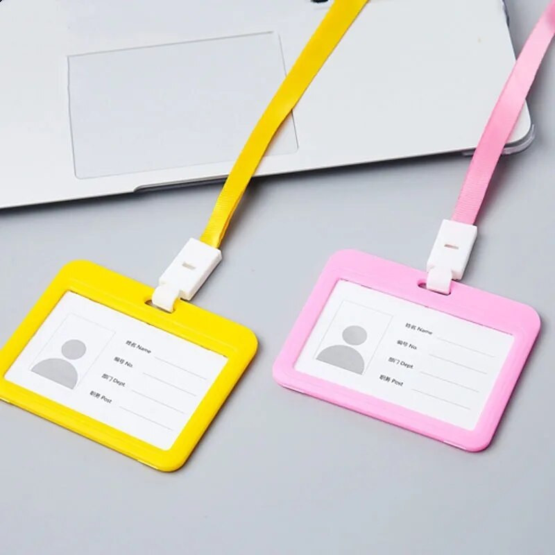 1kom slatki dvostrani prozirni držač za osobne iskaznice Vodootporan držač za značku s imenom Vodoravni držač za osobnu iskaznicu