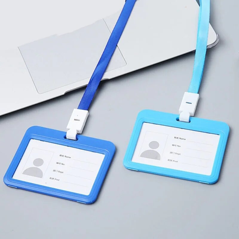 1kom slatki dvostrani prozirni držač za osobne iskaznice Vodootporan držač za značku s imenom Vodoravni držač za osobnu iskaznicu