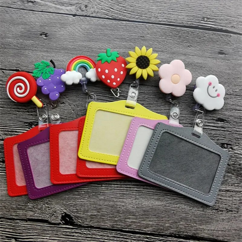 Naujo dizaino 1 dalis Aukščiausios kokybės ištraukiama slaugytojo ženklelio ritė su ID kortelės dėklu Madingi vaivorykštės saulėgrąžos studentų asmens tapatybės dėklo laikikliai