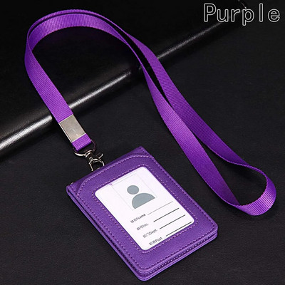 Κάτοχος κάρτας ταυτότητας PU 1 PC Αναγνώριση προσωπικού Κάρτα νοσοκόμας Ιμάντας λαιμού με κονκάρδες λουράκι λαιμού Κάτοχοι ταυτότητας λεωφορείου με κορδόνι