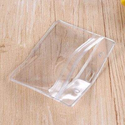 Átlátszó személyzeti munkakártya-tartó nyakpánttal, visszahúzható kapcsos jelvénytekerccsel Alkalmazotti kártyaborító tok Zsinór azonosító névkártya