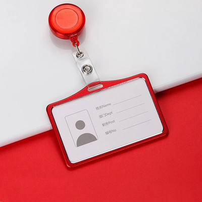 1 komplekt horisontaalse märgihoidja sissetõmmatava märgirulliga Töötajad Õed Arstid Töökaart ID-kaardi kate Äritarbed