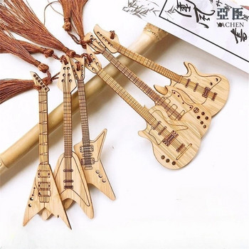 Δημιουργικοί σελιδοδείκτες κιθάρας με φούντες Εξαιρετικό μουσικό όργανο μπαμπού Αξεσουάρ βιβλίου Προμήθειες μαθητών Δώρα χαρτικά