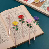 1 tk Kawaii Cat Bird Rose sulam Järjehoidja Armas loominguline värvimine Reljeef Lugemisraamat Mark Kontoritarbed Kirjatarbed