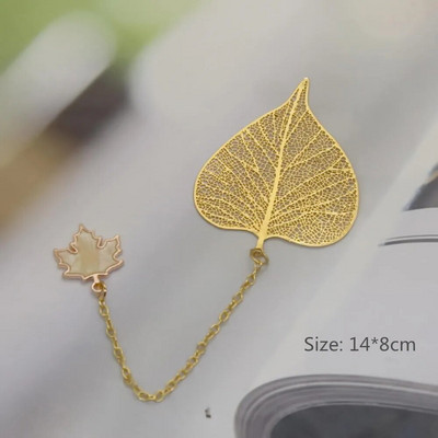 Vintažinės tuščiavidurės metalinės žymės Dobilų lotoso ginkmedžio gėlės, klevo lapų pakabukas, žymės Studentų knygos ženklas Kanceliarinės dovanos