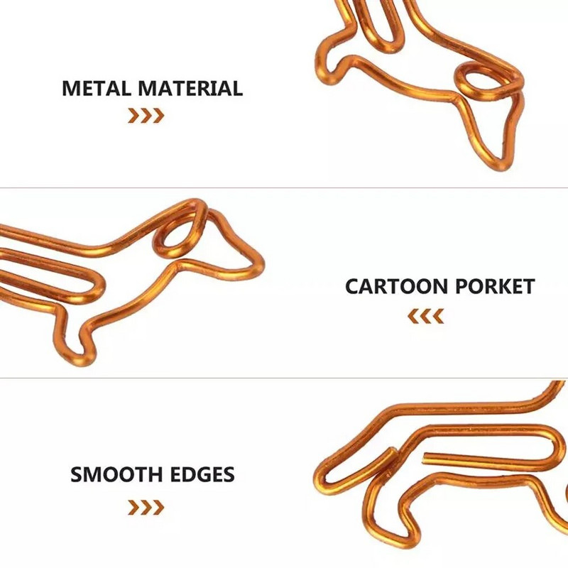 10 τεμ. Καρτούν Golden Dachshund Κλιπάκια Χαριτωμένο Ζώο σε Σχήμα Σελιδοδείκτη Κλιπ Σφιγκτήρες Χαρτικά Σχολικά είδη