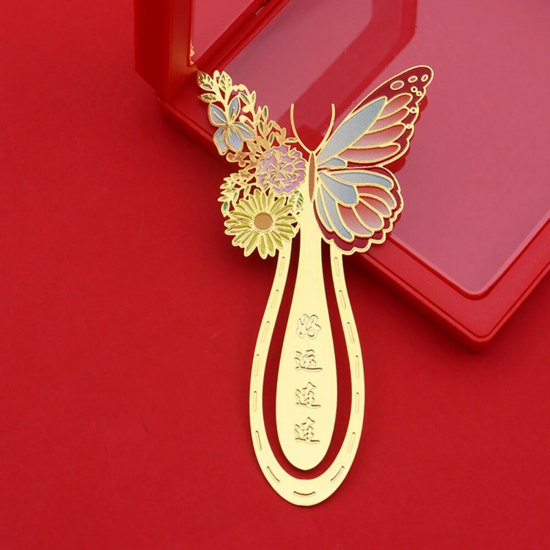 Νέοι μεταλλικοί σελιδοδείκτες σε κινέζικο στυλ Εξαιρετικό κλιπ πεταλούδας με κούφια σελιδοποίηση σημάδια Σχολικά είδη γραφείου μαθητών Δώρα
