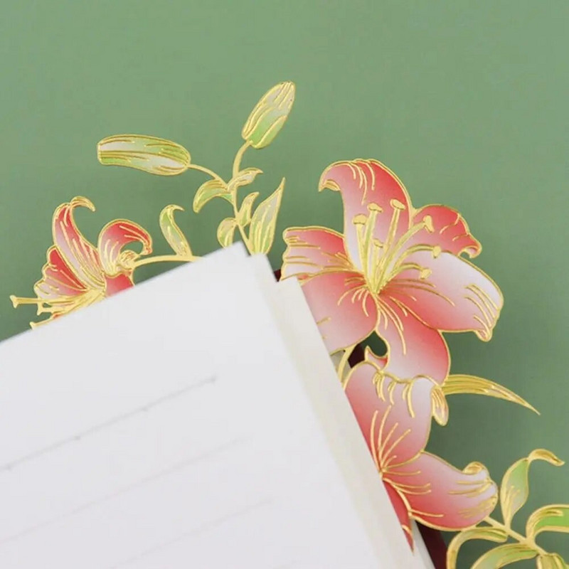 Smalka metāla grāmatzīme Ziedu misiņa doba telpa Grāmatzīmes Dāvana studentu lasāmpiekariņi Kancelejas piederumi Skolas biroja piederumi