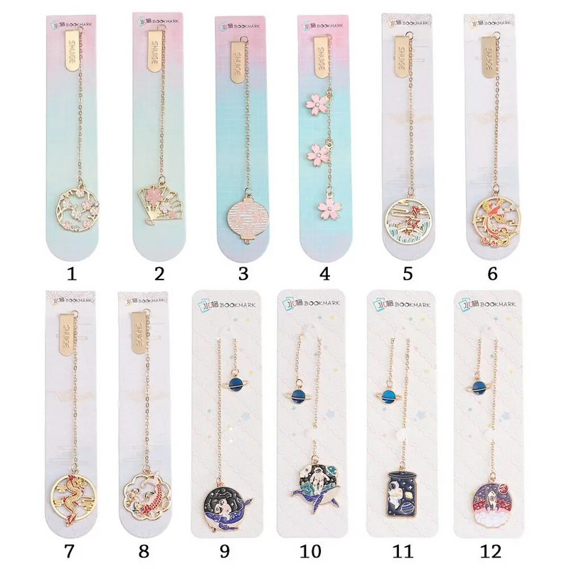 Retro-hiina stiilis astronaut tutt Punase krooniga kraana ripatsiga isikupära raamatuklipp Järjehoidja Lehekülje märk