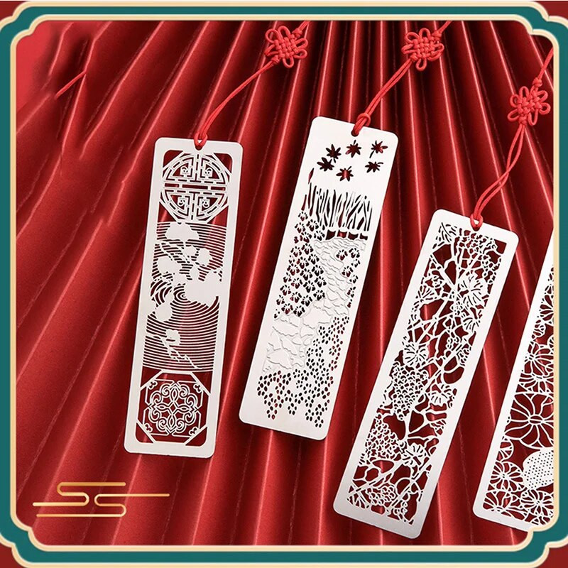 Μεταλλική λογοτεχνία και τέχνη Hollow Σελιδοδείκτες σε κινέζικο στυλ Δημιουργικοί μεταλλικοί σελιδοδείκτες Δώρα για παιδιά Σχολικά είδη