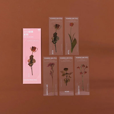 5 tk Vanad taimed Lilled Järjehoidjad Kawaii poolläbipaistev raamat Märkmelehe hoidik Korea kirjatarbed Kontori kooli lugemise kingitus