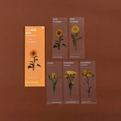 5 tk Vanad taimed Lilled Järjehoidjad Kawaii poolläbipaistev raamat Märkmelehe hoidik Korea kirjatarbed Kontori kooli lugemise kingitus