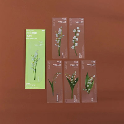 5 tk Vanad taimed Lilled Järjehoidjad Kawaii poolläbipaistev raamat Märkmelehe hoidik Korea kirjatarbed Kontori kooli lugemise kingitus