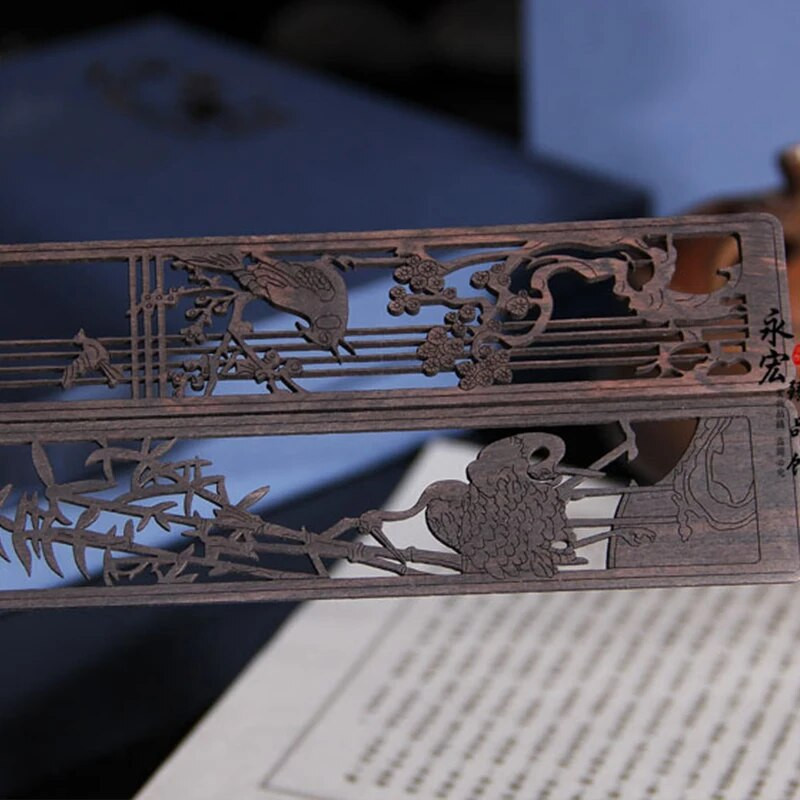 Čínsky štýl, ebenová slivka, orchidea, bambus, chryzantéma, záložka, retro rezbárstvo, stránkovanie, čítanie, príslušenstvo, kawaii potreby