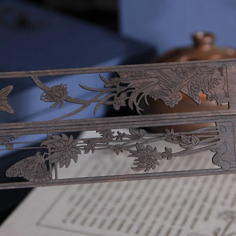 Čínsky štýl, ebenová slivka, orchidea, bambus, chryzantéma, záložka, retro rezbárstvo, stránkovanie, čítanie, príslušenstvo, kawaii potreby