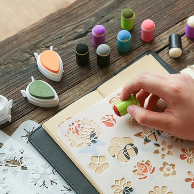 5 τμχ/σακούλα Ink Pad Halo Dyeing Tool Mini σφουγγαράκι δάχτυλο μανσέτα ρετρό σφράγισης λεκέδων και χρωματισμού για μαθητικό προμήθειες λευκώματος DIY