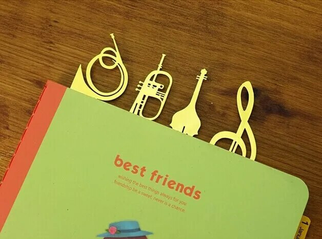 Ύφος οργάνου Σελιδοδείκτες Μουσική Νότα Βιβλίο Σήμα επιχρυσωμένο επιστολόχαρτο Σχολικά είδη γραφείου Marcador De Livros Δώρο δασκάλων