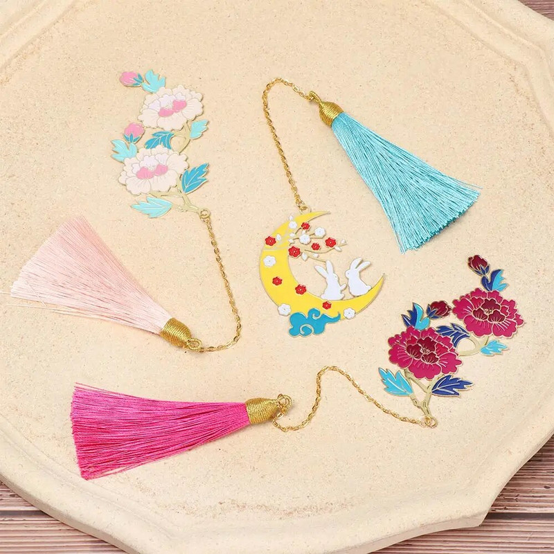 Λουλούδια Κουνέλι Phoenix Μεταλλική φούντα ορείχαλκος Σελιδοδείκτης Κρεμαστό σελιδοδείκτη Κινεζικής Παραδοσιακής Τέχνης Σελιδοποίηση Δώρο για την Ημέρα του Αγίου Βαλεντίνου