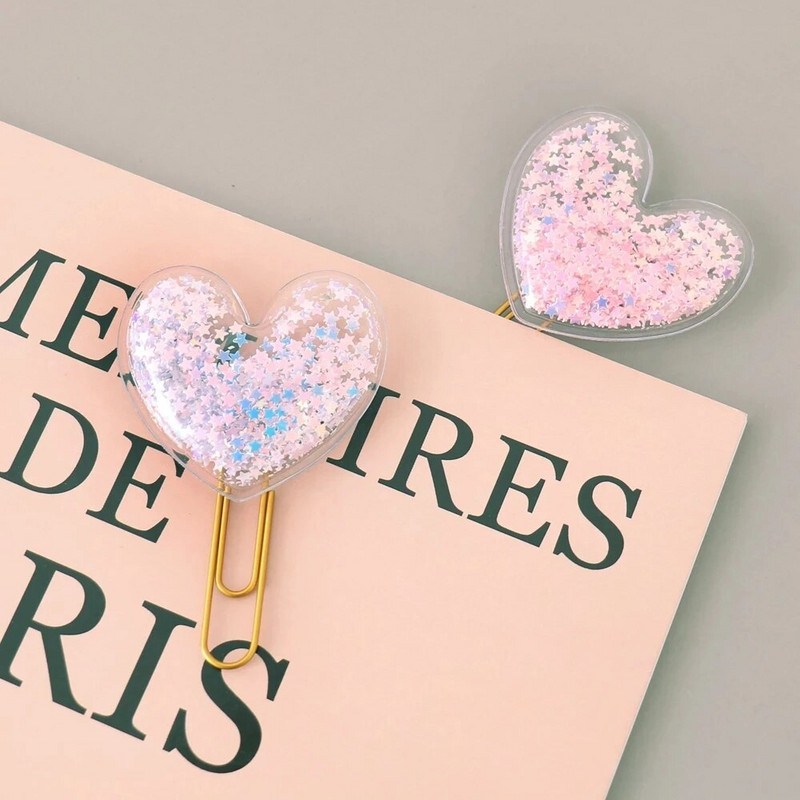 ALLTU 2tk armastus Metallist kirjaklamber Järjehoidja Loominguline komm värviline kirjaklamber Kontorikooli järjehoidja ümbrikuklamber