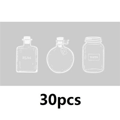 EZONE 30 tk PET dekoratiivsed kleebised läbipaistvad järjehoidja kleebised Mitmeotstarbelised väljalõigete albumi kaunistuskleebised DIY kuivatatud lilleproovid