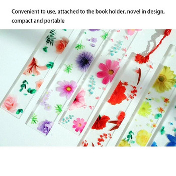 Серия цветя W047 Акрилни маркировки за книги Цветя Линийка Лента за четене на книга Маркировка Творчески офис маркировки Ленти Индекс Етикет Отметка