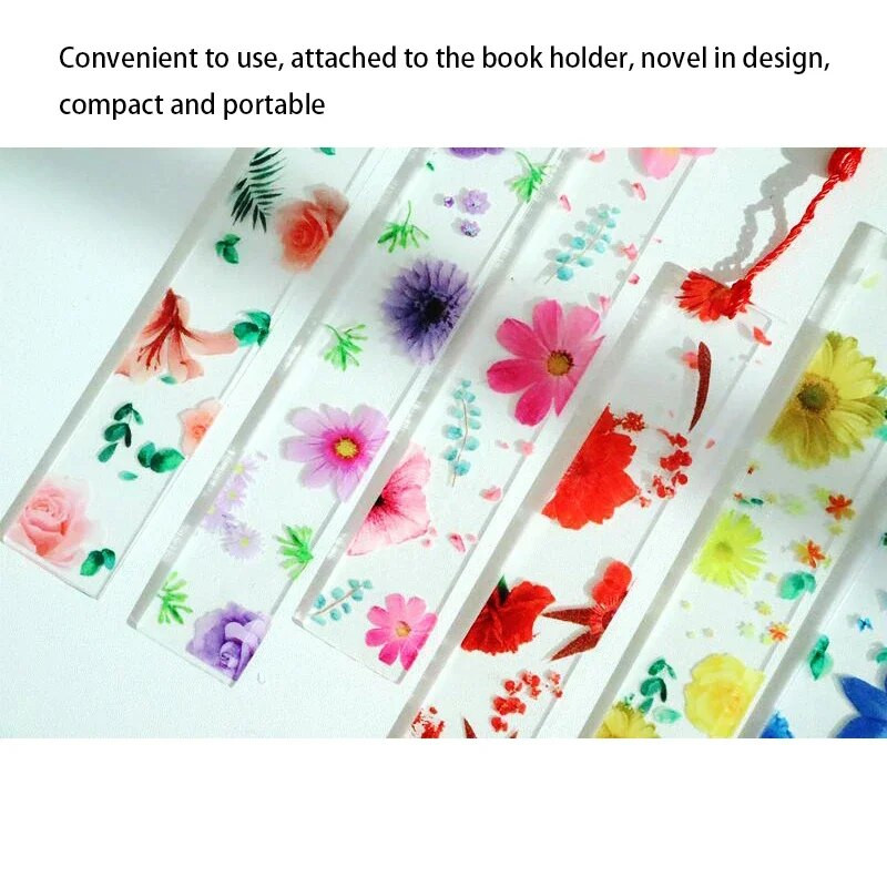 Σειρά λουλουδιών W047 Ακρυλικά σημάδια βιβλίου Λουλούδια Χάρακας Λωρίδα ανάγνωσης Βιβλίου Σήμανση δημιουργικού γραφείου λωρίδες σήμανσης Ευρετήριο Ετικέτα σελιδοδείκτης